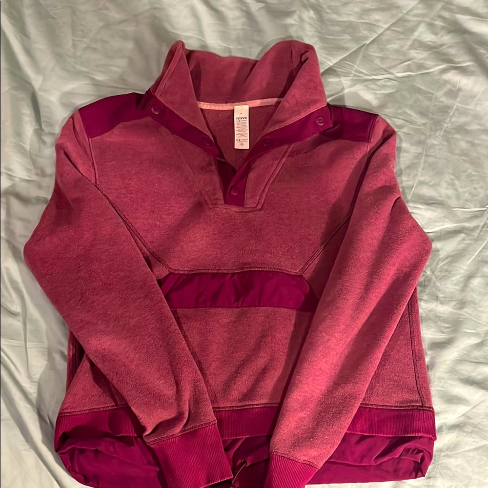 Ivivva Purple Fleece Jacket with Button Detail